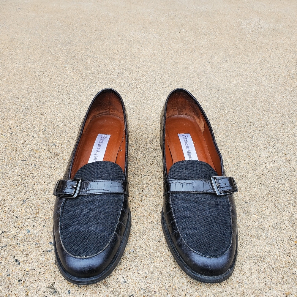 Etienne Aigner Black Leather Carver Loafer, Size 9M